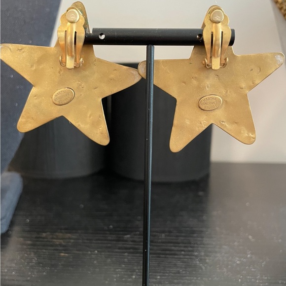 Martha Sturdy Vancouver brooch earrings gold tone vintage 80’s stars dangle boho - Picture 8 of 10